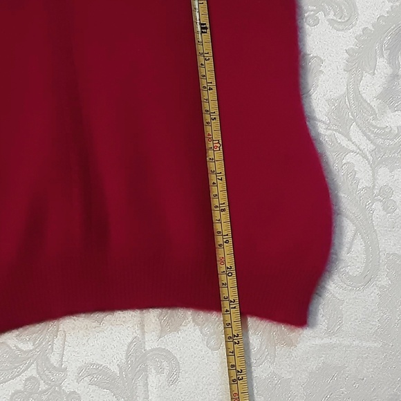 Red 100% CASHMERE V-neck Long Sleeve Sweater Sz S - Picture 8 of 10